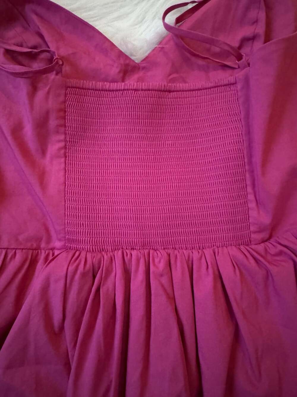 NWT Express Fuchsia Bubble Hem Mini Dress Spaghetti Strap V-Neck Size S - Picture 6 of 10